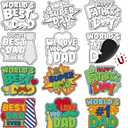 SYUCVQI 36 Set Father's Day Magnets Craft for Kids, Color Your Own Fathers Day Magnets Craft Best Dad DIY Crafts Kit Gifts for Happy Father's Day Dad's Birthday Party and Fun Home Activities