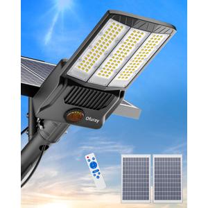 Ofuray Of-9800W Solar Street Lights Outdoor, 750000Lm Solar Parking Lot Lights Commercial Dusk to Dawn, 6500k IP67 Big Power with Remote Control for Street,Court,Yard
