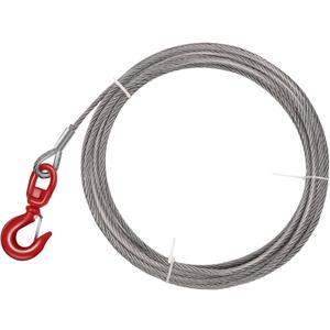 Steel Winch Cable,3/8" x 50' Wire Rope with Swivel Hook,17637 Lbs Breaking Strength,6x19 Strand Core Steel Towing Cable for Tow Truck,Crane,Wrecker