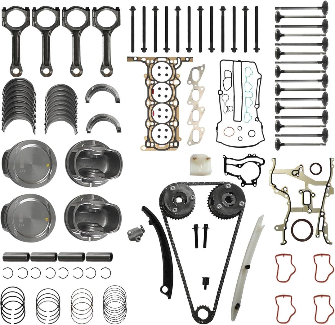 1.4L Cylinder Head Gasket Set W/Bolts Kit Timing Chain Kit w/VVT Sprocket Con-Rod Piston & Ring Kit Fit For Chevy Cruze Sonic Trax Cruze Limited Buick Encore 1.4L 2011-2016 HS54898, HS26540PT-1