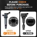 Ignition Coil Pack and Iridium Spark Plugs Set of 4 Compatible with Hyundai Sonata 2011-2014/Santa Fe Sport/Tucson & Kia Sorento 2012-2015/Optima/Sportage & More 2.4L L4, Replace OE# UF611, XP6203