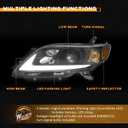 Headlights for 2011-2020 Toyota Sienna with LED DRL Strip
Clear Lens Black Housing Amber Reflector, LED Style Headlights, Left Driver & Right Passenger Sides Pair, Plug-and-Play