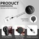 2 Pcs Retractable Magnetic Badge Reel, Diamond Design Strong Magnetic Badge Holder, Name ID Tag Clip with 24 Inch Pull Cord for Nurses Teachers Office Staff (Black & Beige)