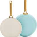 GreenPan Nonstick Reserve Pro 10 & 12 Frying Pan Set, NSF Certified Ceramic, Hard Anodized PFAS-Free Skillets, Stainless Steel Handles, Oven & Dishwasher Safe, Seaside Blue