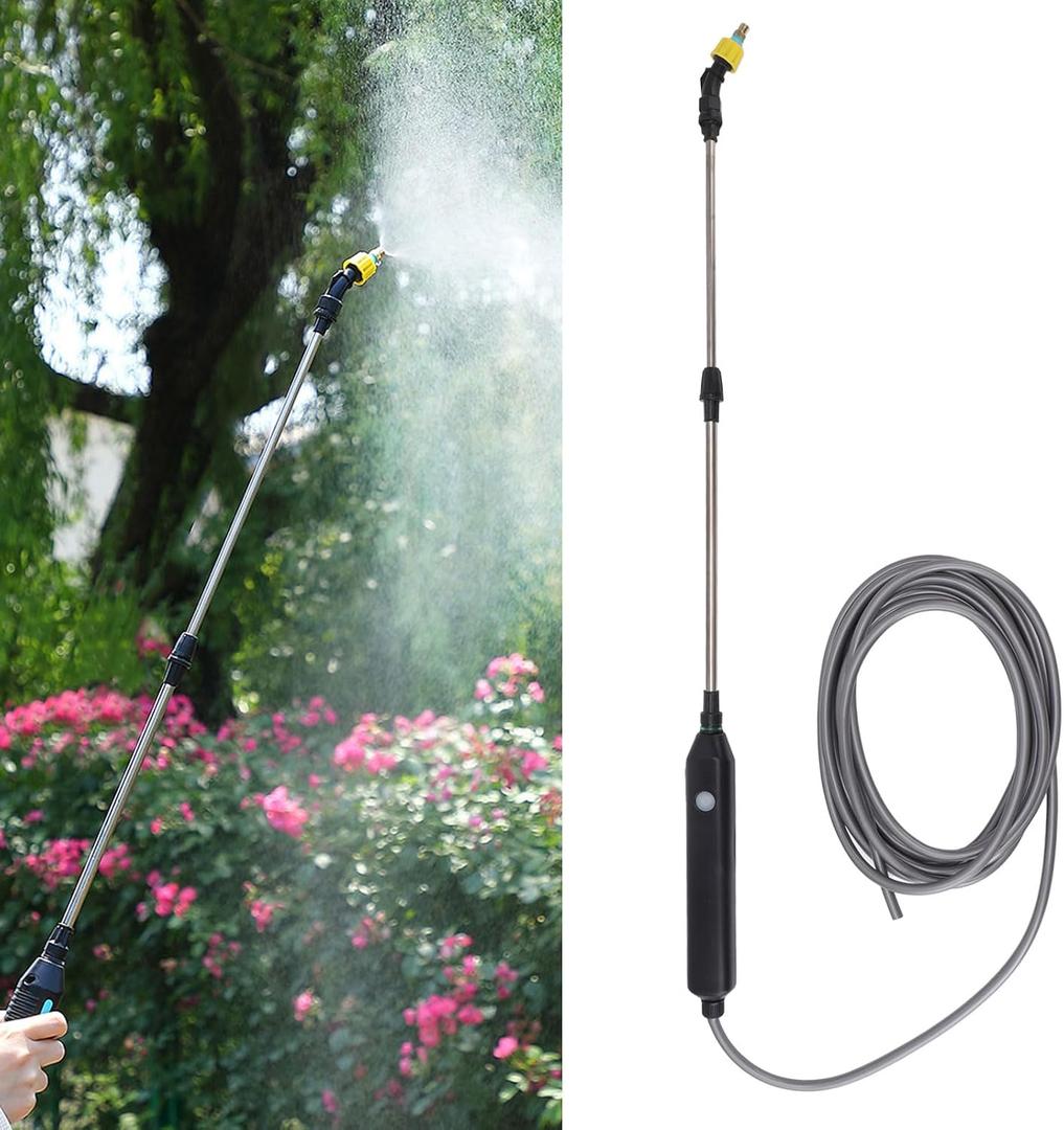 Electric Sprayer Battery Powered Watering Wand Auto Pumping Sprayer for Garden Plant 2meter / 6.56ft Hose
