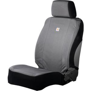 Carhartt Universal Nylon Duck Canvas Fitted Bucket Seat Cover, Durable Seat Protection with Rain Defender, Single, Gravel (One Size)