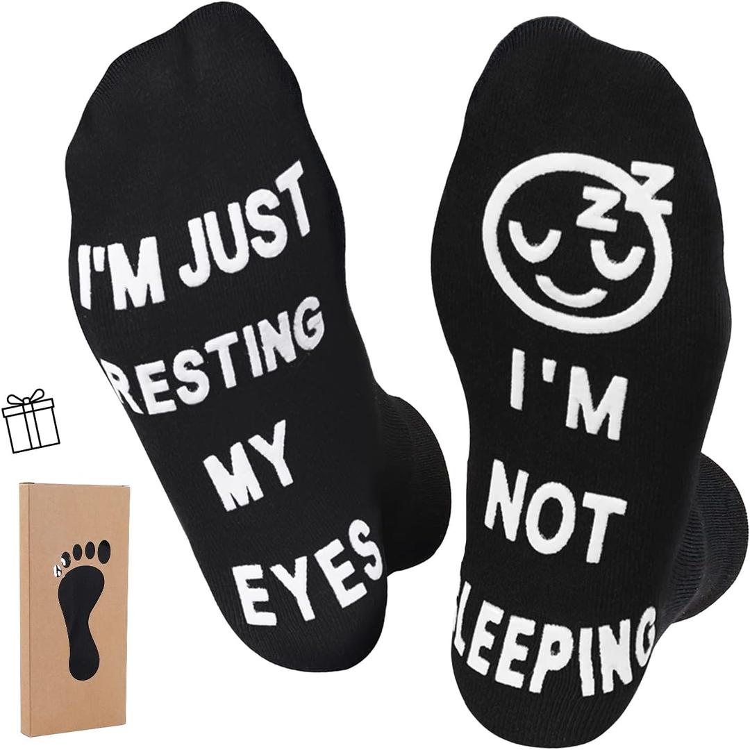 3 x ZXGXLAW Birthday Gifts for Dad,Men Husband Grandpa Women idea Fathers Day Christmas Im Not Sleeping Funny Socks