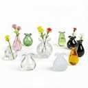 10-Pack Magnetic Mini Glass Vases Set with 30+ Flowers  Slam-Proof Strong Magnet for Fridge, Locker & Office Decor  Crystal Clear Bud Holders for Propagation for Women