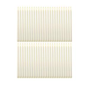 48 Pcs Flameless LED Taper Candles Battery Operated Candles Bulk Realistic LED Candlesticks Flickering for Wedding Church Graduation Party Home Decor(Ivory,Classic Style)