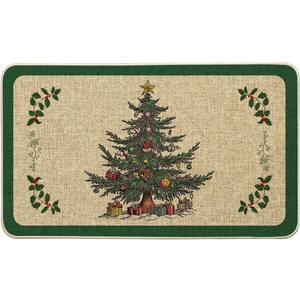 Artoid Mode Ornament Gift Xmas Tree Christmas Doormat, Winter Low-Profile Switch Rug Home Decor Door Mat Floor Mat for Outdoor Indoor 17x29 Inch