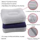 4 x Inflatable Travel Foot Rest Pillow, Head Pad, Soft Flocking Pillow, Flights Relax Cushion Ottomans Leg Up with Air Pump for Office, Home Relax, Camping and Travel Use (Gray, 1 Pcs)