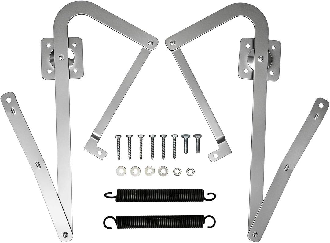 Tactec 55-2 Attic Ladder Hinge Arms with Springs, Suitable for Werner Attic Ladders Manufactured After 2010, Compatible with Werner Mk5, WU2210, W2208, W2210, Heavy Duty Thick Galvanized Material
