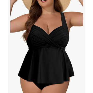 Aleumdr Plus Size Tankini Swimsuits for Womens Bathing Suit Tankini Tops with High Waisted Shorts Swimwear XXXL