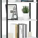NUMENN Bookshelf, 5 Tier Bookshelves, Home Office Bookcase Shelf Storage Organizer, Free Standing Storage Shelving Unit for Bedroom, Living Room and Home Office, White Marble