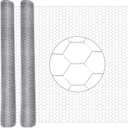 GlikCeil 36 in x 200 ft Chicken Wire Fencing Metal Floral Chicken Wire Mesh for Crafts Poultry Garden, 1 Inch Hexagonal Galvanized Hardware Cloth Netting for Poultry Coop Barrier Rabbit Cage(Silver)