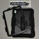 Case for iPad (A16) 11th Generation 11 Inch (2025), Ubearkk for iPad 10th Generation 10.9 inch 2022 case with Screen Protector, 360 Degree Rotating Stand/Adjustable Shoulder Strap/Pencil Holder, Black