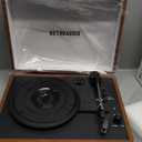 Vinyl Record Player 3-Speed Bluetooth Portable Suitcase Records Player with 2 Built-in Stereo Speakers, Belt-Driven Turntable for Vinyl Records, Support RCA Line Out, AUX Out (Brown)