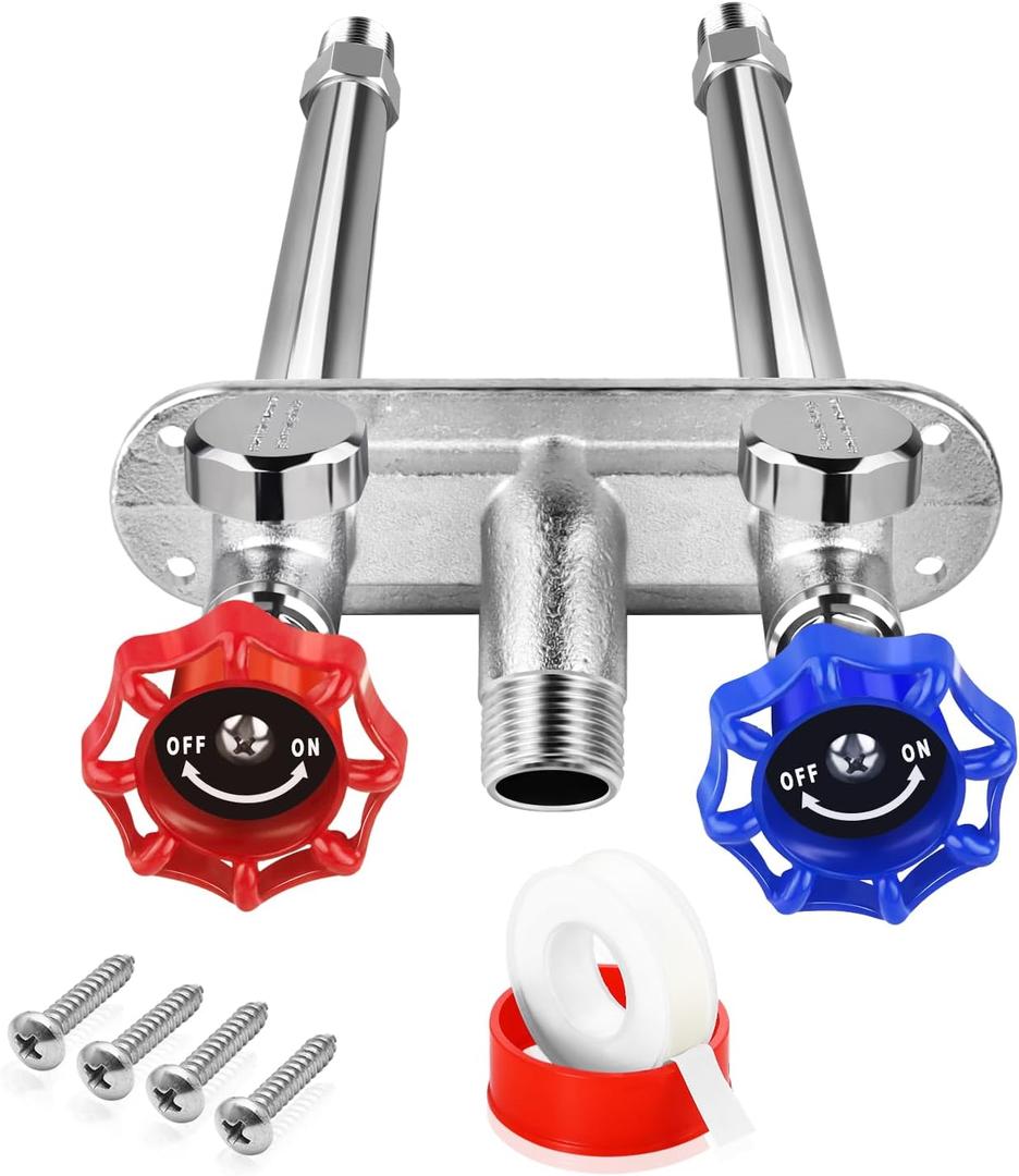 Boltigen 4 Inch Anti-Siphon Frost Free Hot and Cold Sillcock Valve, Chromed Brass Freeze Proof Outdoor Water Wall Hydrant Faucet, 1/2" NPT X 3/4 GHT Hose Bib Frost Free Outside Spigot (4 Inch)