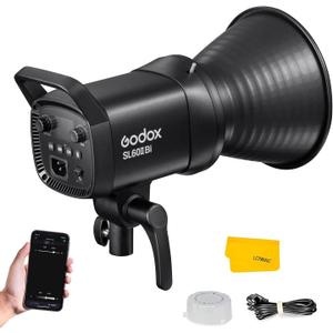 Godox SL60IIBi Bi-Color LED Video Light 75W, 2800K-6500K, CRI96+ TLCI97+, 25100Lux@1m, Bowens Mount LED Continuous Output Light w/11 FX Effects, APP/2.4G Wireless Control, Dimmiable Brightness