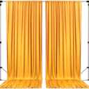 AK TRADING CO. 10 feet x 8 feet IFR Polyester Backdrop Drapes Curtains Panels with Rod Pockets - Wedding Ceremony Party Home Window Decorations - Marigold