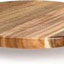 TOPZEA Decorative Round Wood Riser for Display, 10 inch Acacia Wood Pedestal Stand Farmhouse Kitchen Decor Tray Coffee Table Bathroom Counter Organizer for Plant Pot, Perfume, Cake, Lamp