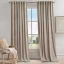 KGORGE Taupe Velvet Curtains 90 inches 2 Panels, Elegant Velvet Blackout Curtains for Bedroom Living Room, Soft Room Darkening Thermal Insulating Window Drapes, Back Tab Rod Pocket, W 52 x L 90