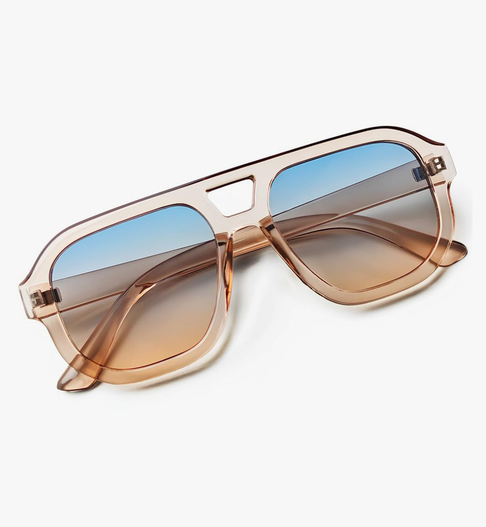 livho Trendy Polarized Square Aviator Sunglasses Women Men Square Eyewear Frame, Retro Sun Glasses for Women Men 2025 Shades