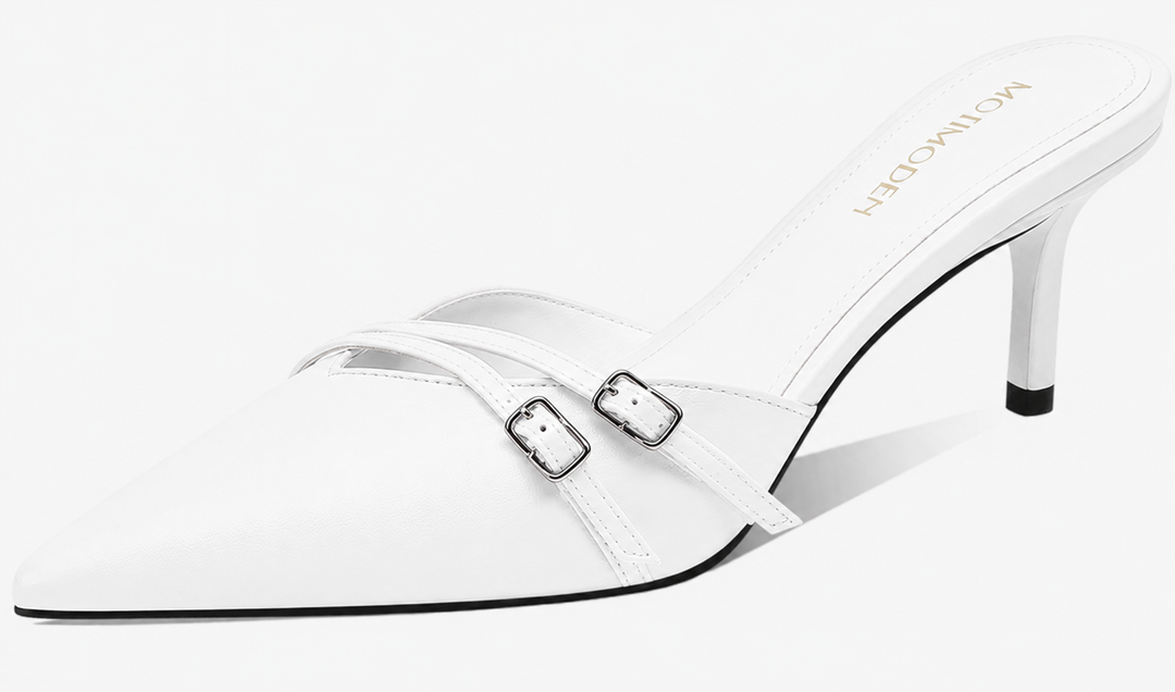 Kitten Heels for Women Pointed Closed Toe Sandals for Women Backless Slip On Low Heel Vintage Sandals Mules Dressy Sexy Dress Shoes Trendy Size: 11