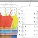 3 Pack Tank Top Hangers Space Saving, Dorm Room Essentials, Metal 360 Swivel Closet Organizers and Storage with 72 Hooks for RV Apartment Small Space Solutions, Non-Slip Foldable Sport Bra Holder