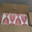 Pink Wine Glasses set of 4, Pink Goblets, Vintage Drinking Glassware, Colored Glassware Set for Party Home Wedding Baby Shower