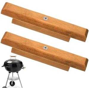 2 Pack Cherry Wood Replacement Handle with Mounting Screws Compatible with Weber 22.5" and 18.5" Charcoal Grill, Also Fits Many Similar Grills and Smokers