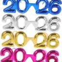 HEALLILY 4pcs 2026 New Year Eyewear: Party Number Glasses For Holiday Celebrations - Comfortable Eyewear Props For New Year's Eve Gatherings