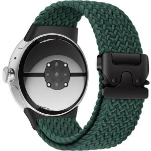 BlackPro Braided Bands Compatible with Google Pixel Watch 4/3 45mm Bands, Elastic Nylon Breathable Sport Straps for Pixel Watch 4 45mm Band for Men Women - Upgraded Parachute Buckle