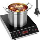 Commercial Induction Cooktop, 3500W 220V Electric Countertop Burner with Large heating area, 5 Quick-Temp Modes, Timer & LED Display, Portable Induction Hot Plate for Restaurant Kitchen Hotel Catering