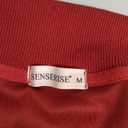 SENSERISE Women's Summer Jumpsuits Dressy Casual Sleeveless Mock Neck Top Wide Leg Pants Romper with Pockets(Burgundy Red, M)