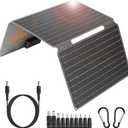 Portable Foldable Solar Panel Kit 30W 18V ETFE Solar Panels Charger with USB 3.0, Type-C and DC Outputs Fast Charging Compatible with iPhone, iPad, Power Banks, IP67 Waterproof for RV Camping Off-Grid