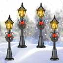 Christmas Lamp Post Village Accessories Village Fairy Lamp Train Lantern Miniature Street Decorative Streetlights for Dollhouse Pathway(Classic Style,3 Pieces)