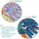 Generic Cartoon Simple Figure Sea Turtle 11CT Stamped Cross Stitch Kits with Hoop Easy for Beginners Child Needlepoint Counted Embroidery Kits Art Craft Wall Decor 12x12IN(4)