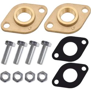 HYDRO MASTER Solid Brass Flange Kit with Gaskets, 3/4" NPT thread, For Radiant Heating Systems (3/4" FNPT)