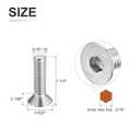 3 x 5/16-18 x 1-1/4" Flat Head Socket Cap Screws, 15 Pack 304 Stainless Steel Hex Socket Flat Head Screws, Full Thread, Countersunk Bolts