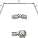 KAMANINA 1 Inch Bay Window Curtain Rods, Telescoping Curtain Rods for Bay Windows 36 to 72 Inch(Center rod), Silver drapery Rods 20 to 36 Inch(Side rods), Netted Texture Ends