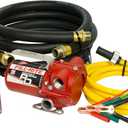 Fill-Rite RD812NH 12V 8 GPM Portable Fuel Transfer Pump w/Discharge Hose, Manual Nozzle, Power Cable/Clips, & Suction Hose