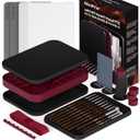 Nicpro Professional Miniature Painting Kit with Wet Palette, Miniature Painting Handle & 11PCS Detail Paint Brushes Drybrush, Sponge, Pallet Paper, Brush Holder Mixing Paint Saver Palette (Red & Black)