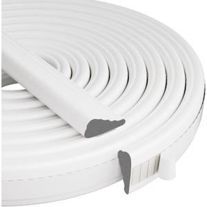 WedgeShape Window Weather Stripping Door Frame Seal Strip 3Pcs×196" White,Upgrade Black Foam,Soundproofing,Draft Stopper,Winter Insulation,Noise Blocker, Gap Filler for Exterior Front Door Side
