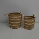 Woven Planter Basket Flower Pot Cover Multifunctional Storage Plant Container for Home Artificial Flowers Patio Dried Flowers 28cmx28cm (23cmx23cm)