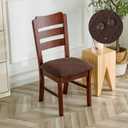 Genina Waterproof Seat Covers for Dining Room Chairs Covers Dining Chair Cover Kitchen Chair Covers (Chocolate, 6 Pcs)