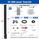 Muzata 16-20FT Modular Black Side Mount Cable Railing Kit 36 Inch 4 Level Post Kit Complete Set Cable Railing System for Decks Length Adjustable with Paper User Guide (No Handrail) RWF2 BH4S