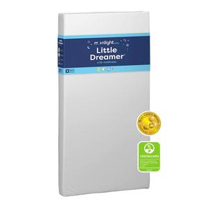 Moonlight Slumber Little Dreamer Crib Mattress  Dual-Sided Baby and Toddler Mattress, Firm Infant Support, Waterproof and Hypoallergenic, 5" Foam, Standard Size, Made in USA