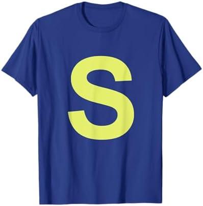 Chipmunk Halloween Carnival Group Costume Letter S Shirt Blu T-Shirt size L