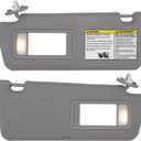 NHILES Driver & Passenger Side Sun Visor Replacement Fits for Toyota Tacoma 2005-2015 Sunshade with Light 7432004210B0 7431004120B0 Color Gray